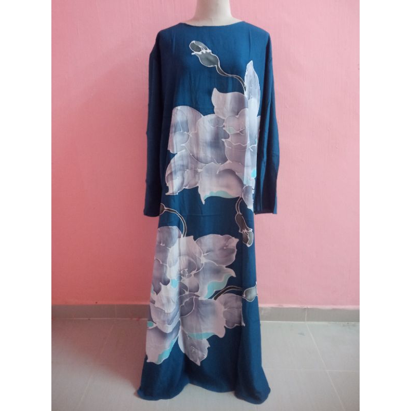 Kaftan Batik Lukis Lengan Panjang Cotton Viscose Shopee Malaysia