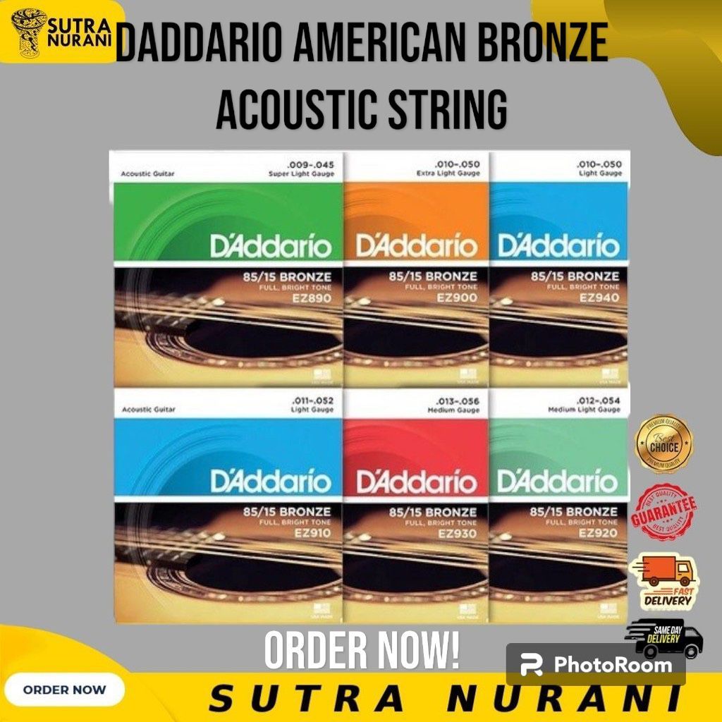 Daddario American Bronze 85/15 Super, Extra, Light & Medium Light