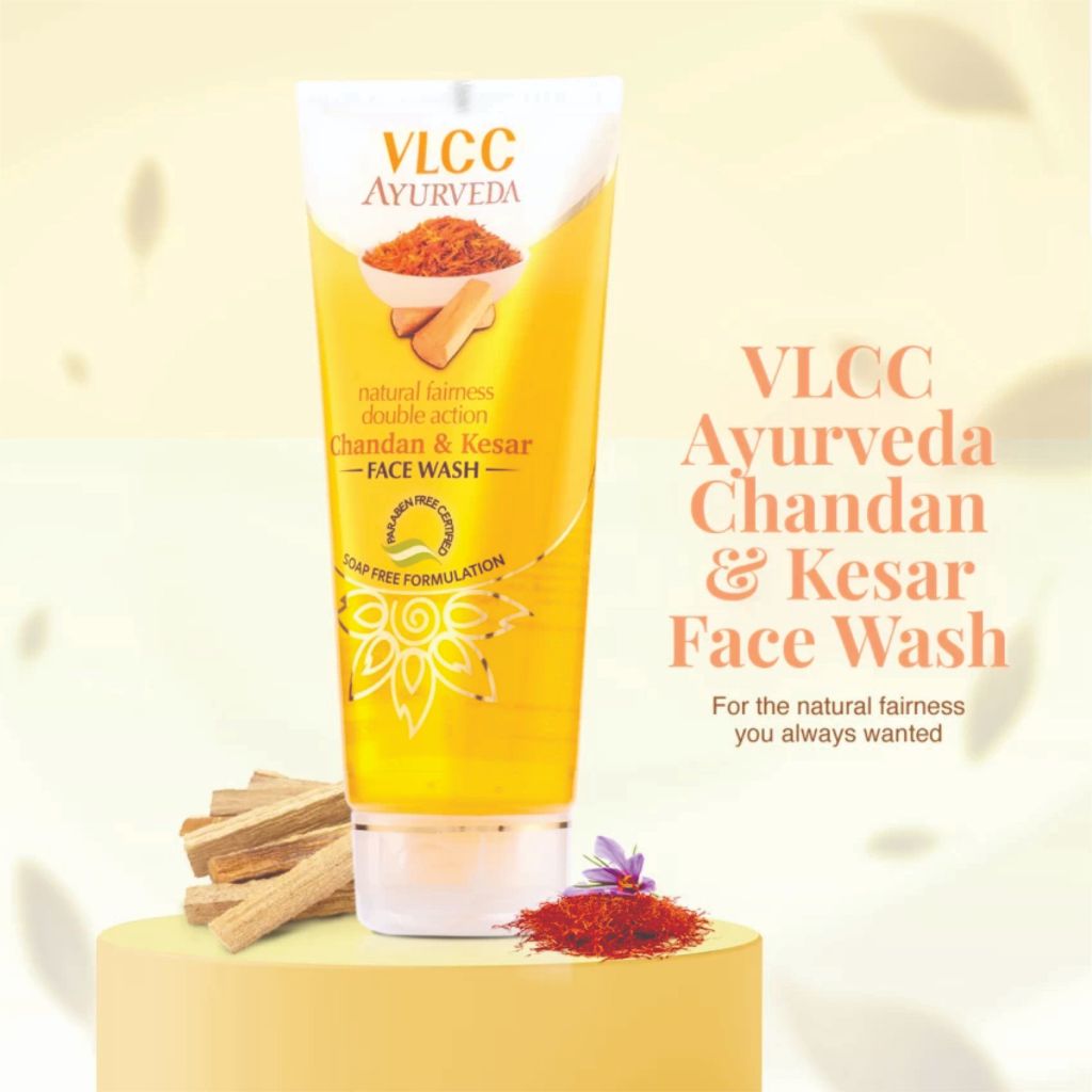 (NEW STOCK) VLCC AYURVEDA Face Wash 100ml (CHANDAN&KESAR/HALDI&CHANDAN