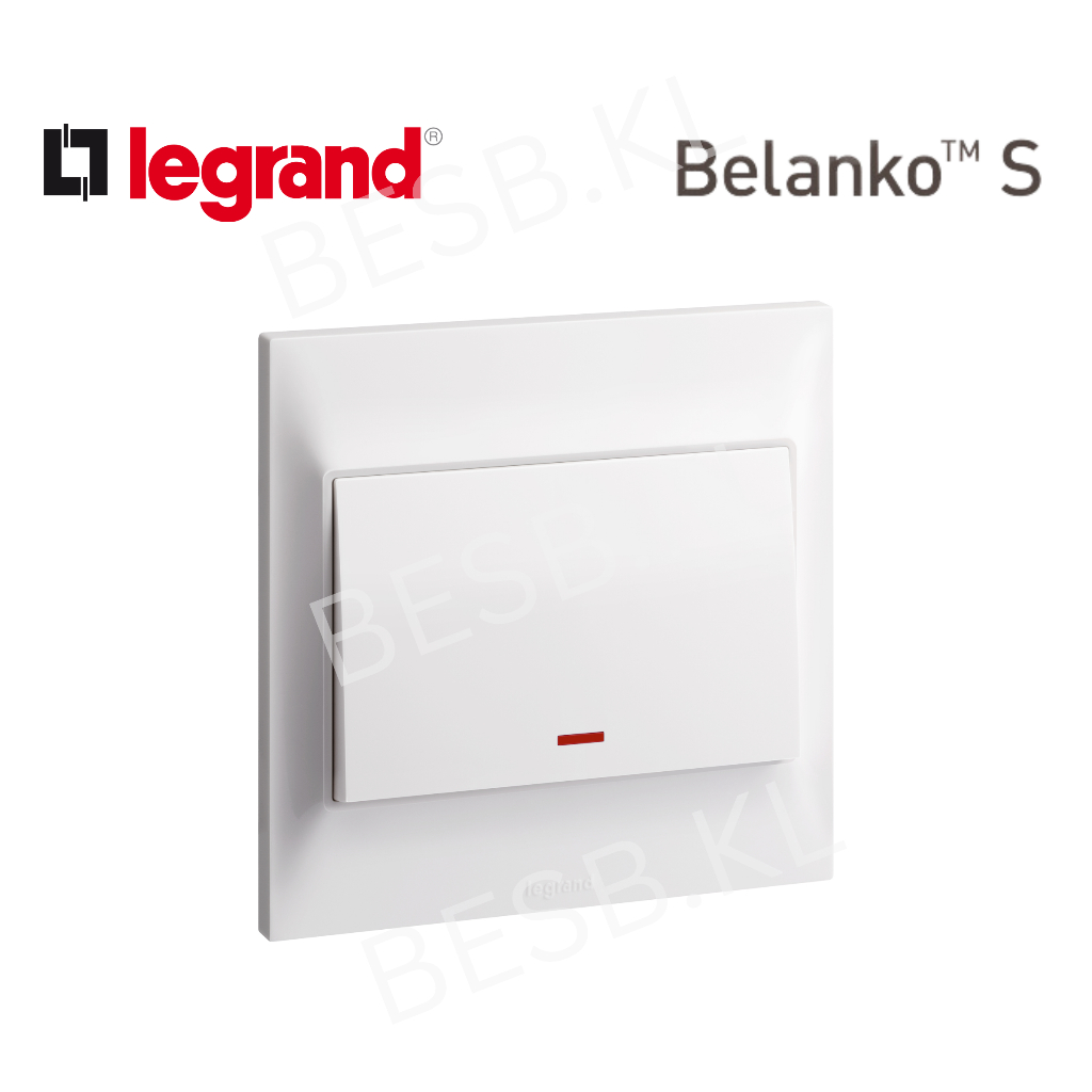 Legrand Belanko S 617670 20A 1Gang 1Way Double Pole Switch with Red ...