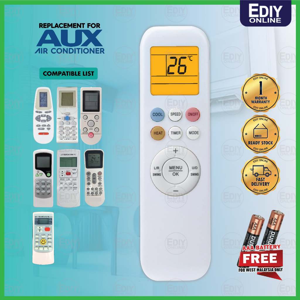 【𝐅𝐑𝐄𝐄 𝐁𝐀𝐓𝐓𝐄𝐑𝐘 𝐀𝐀𝐀 𝐗𝟐】 UNIVERSAL REMOTE CONTROL REPLACEMENT FOR AUX AIR ...