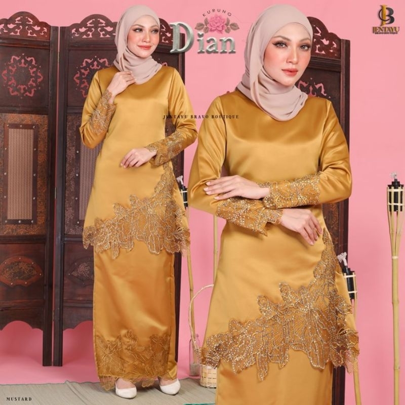DIAN KURUNG PAHANG JBE BLACK, DUSTY GREEN,  MAROON, LAVENDER, Baby blue