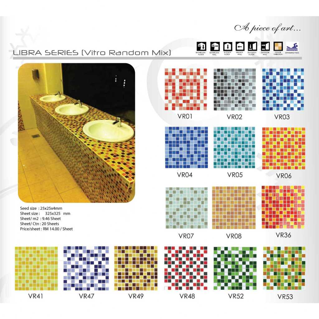 [CLEARANCE] GNG VITRO GLASS MOSAIC LIBRA SERIES (VR) | Shopee Malaysia