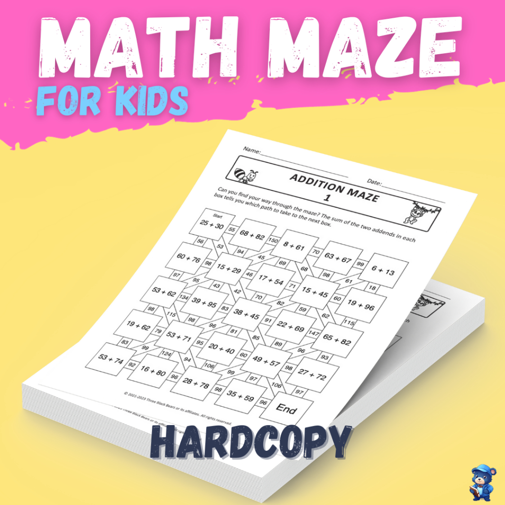 [Hardcopy] Mathematics Maze Worksheets for Kids | Addition, Subtraction ...
