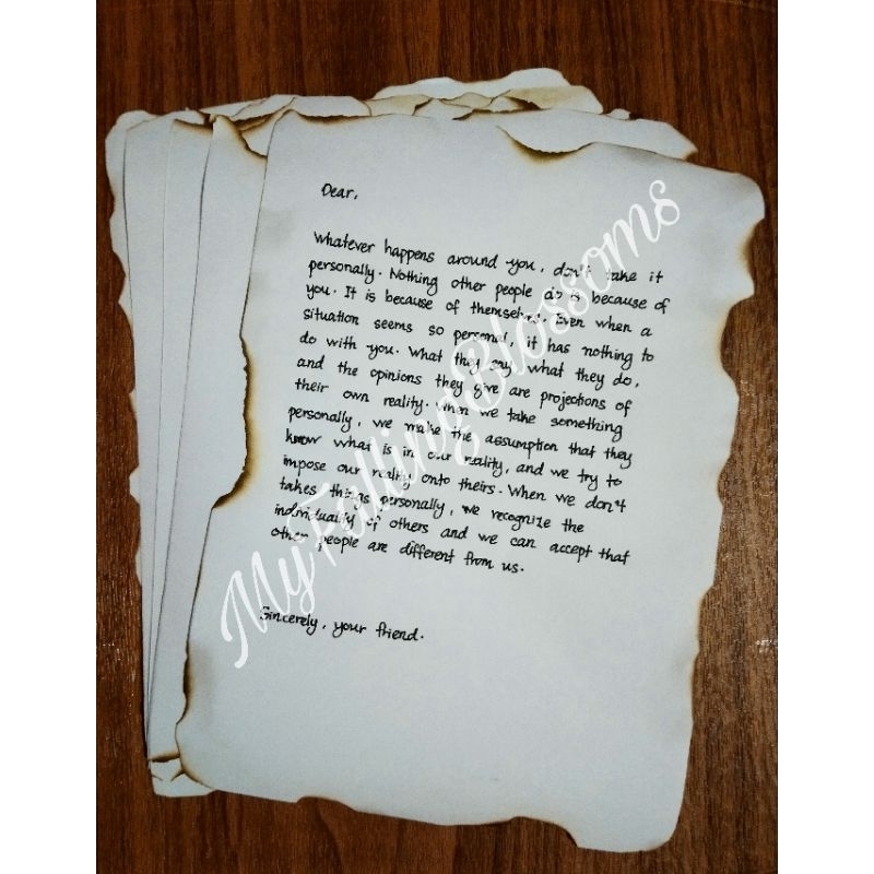 Handwritten Letter | Burn Edges Paper with Wax Seal and Decoration ...