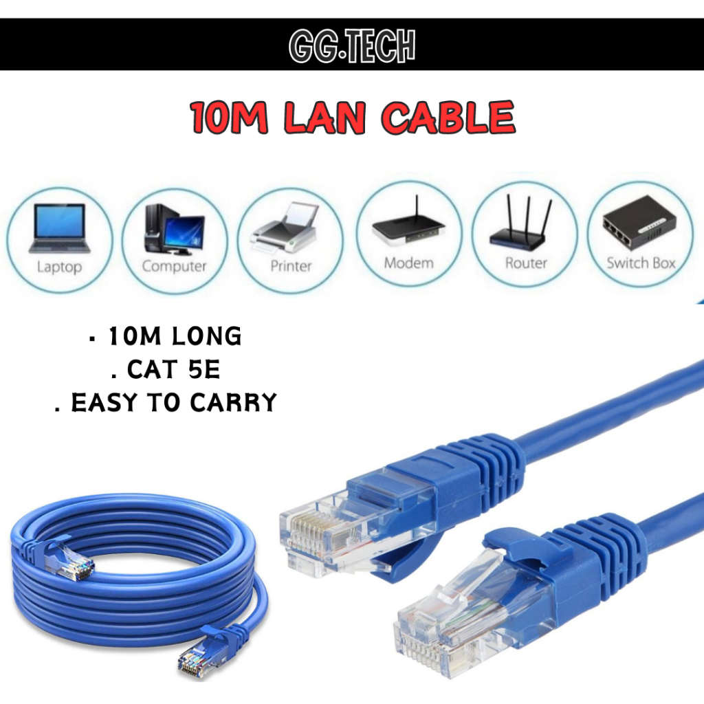 LAN Network Cable For Modem Router Tv Box 10M Gigabit Ethernet For ...