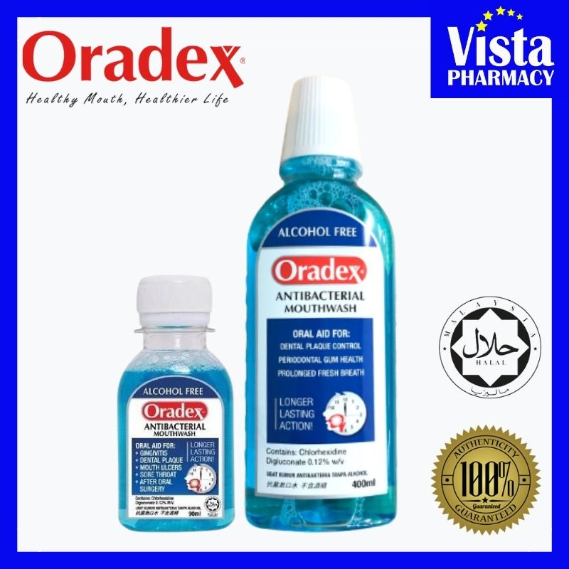 Oradex Antibacterial Mouthwash 90ml400ml750ml Exp 2025 2026