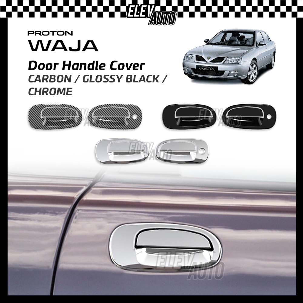 Proton Waja Door Handle Cover Trim CARBON BLACK CHROME Accessories