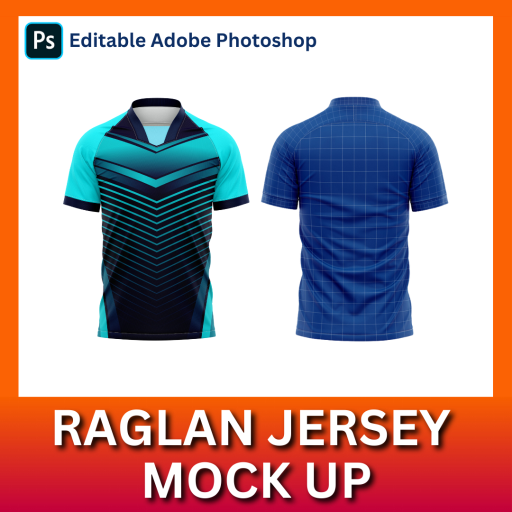Mockup Raglan Jersey - Shirt Mockup / Template | Photoshop (PSD