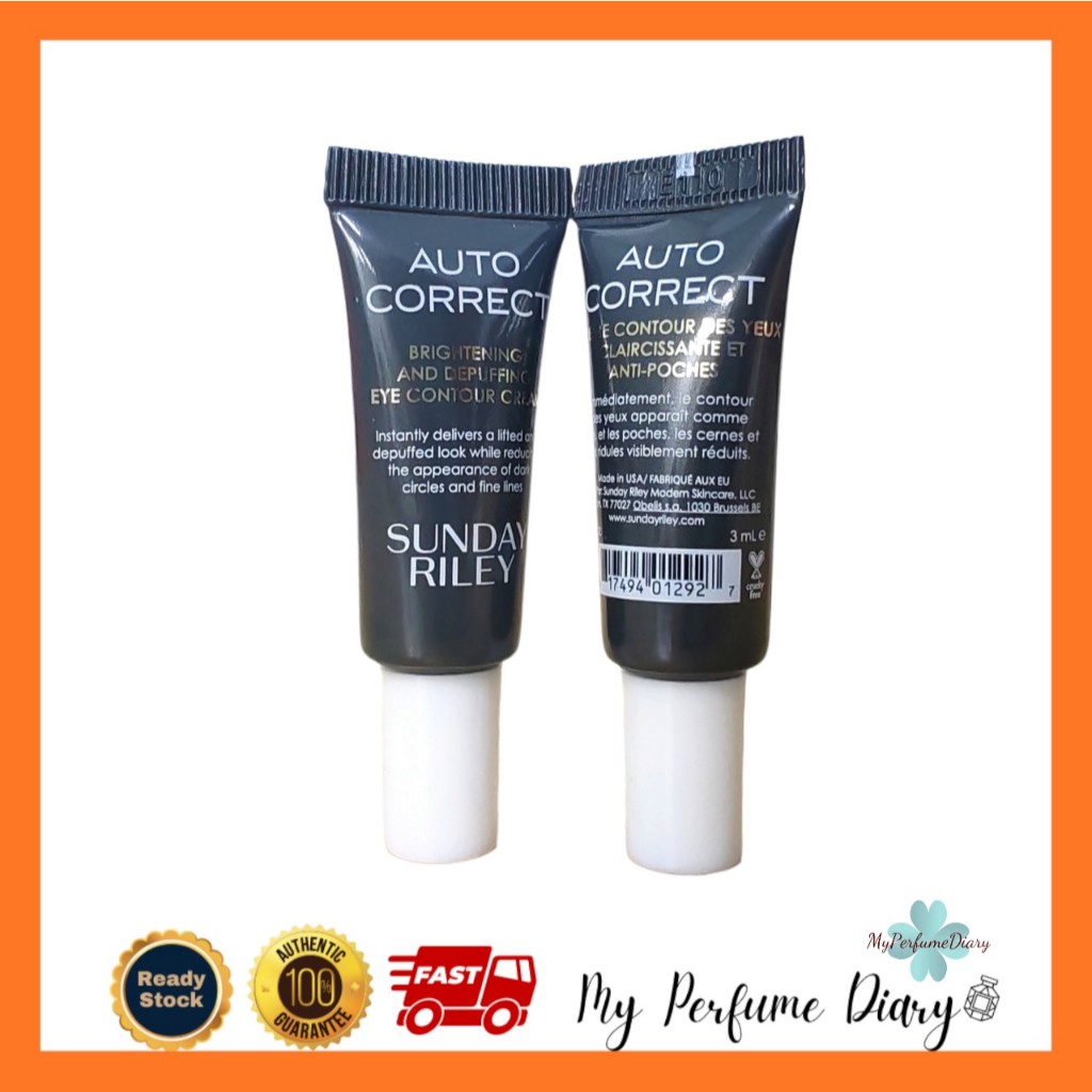 Sunday Riley Auto Correct Brightening & Depuffing Eye Contour Cream 3ml ...