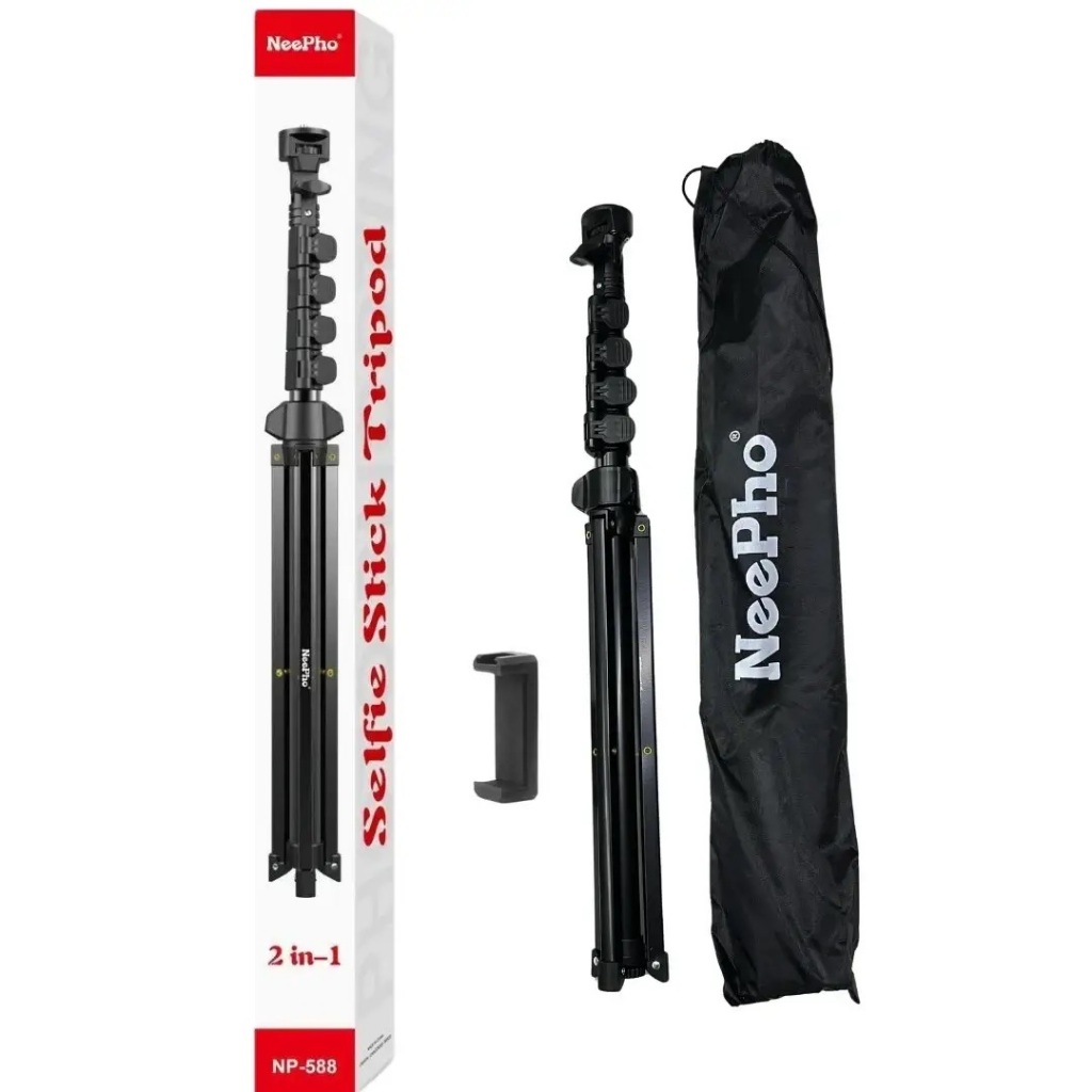 NeePho NP-588 2in1 Tripod & Selfie Stick Light Stand Tripod 170cm ...