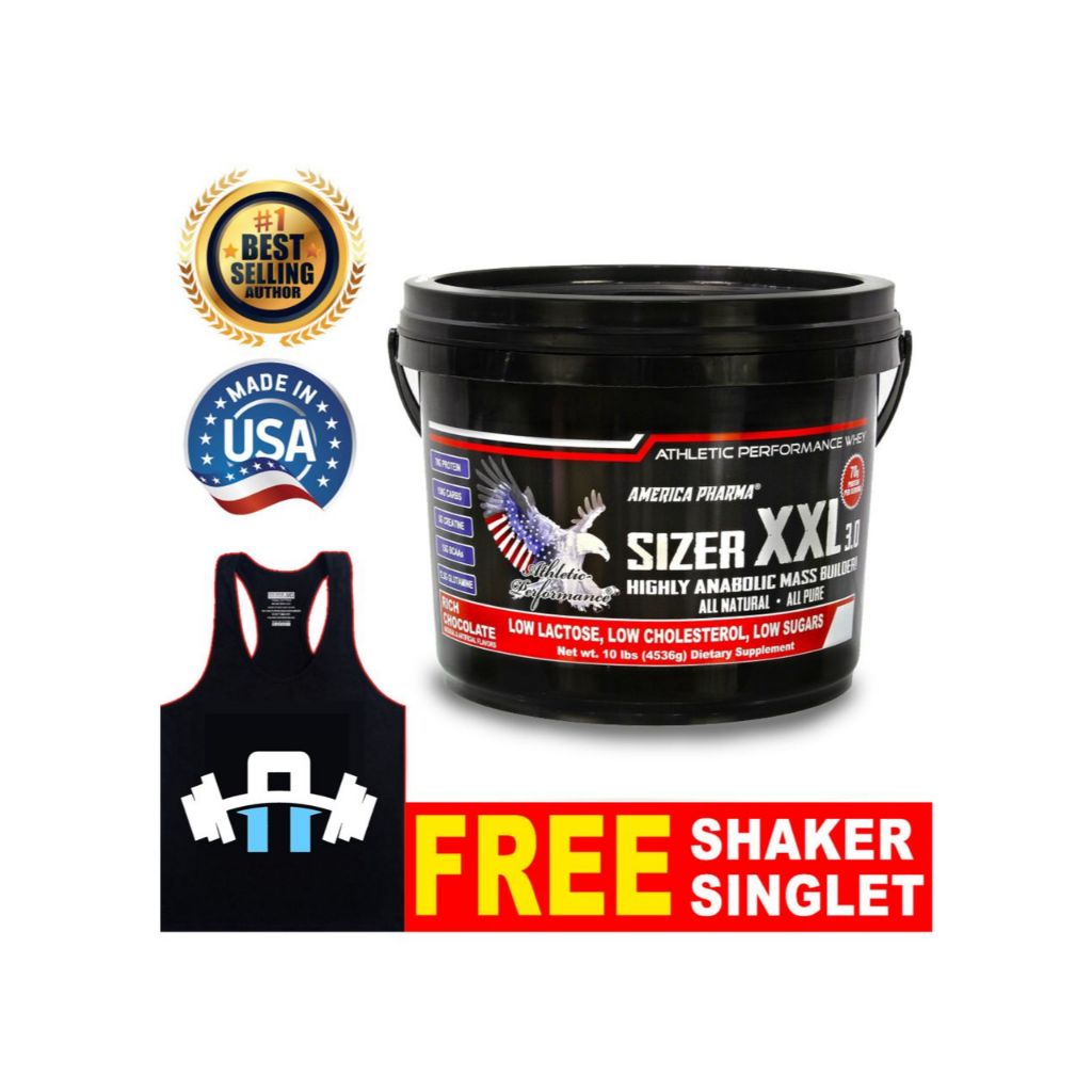 FREE Shaker | 10 LBS America Pharma Super Mass Protein Sizer XXL USA ...