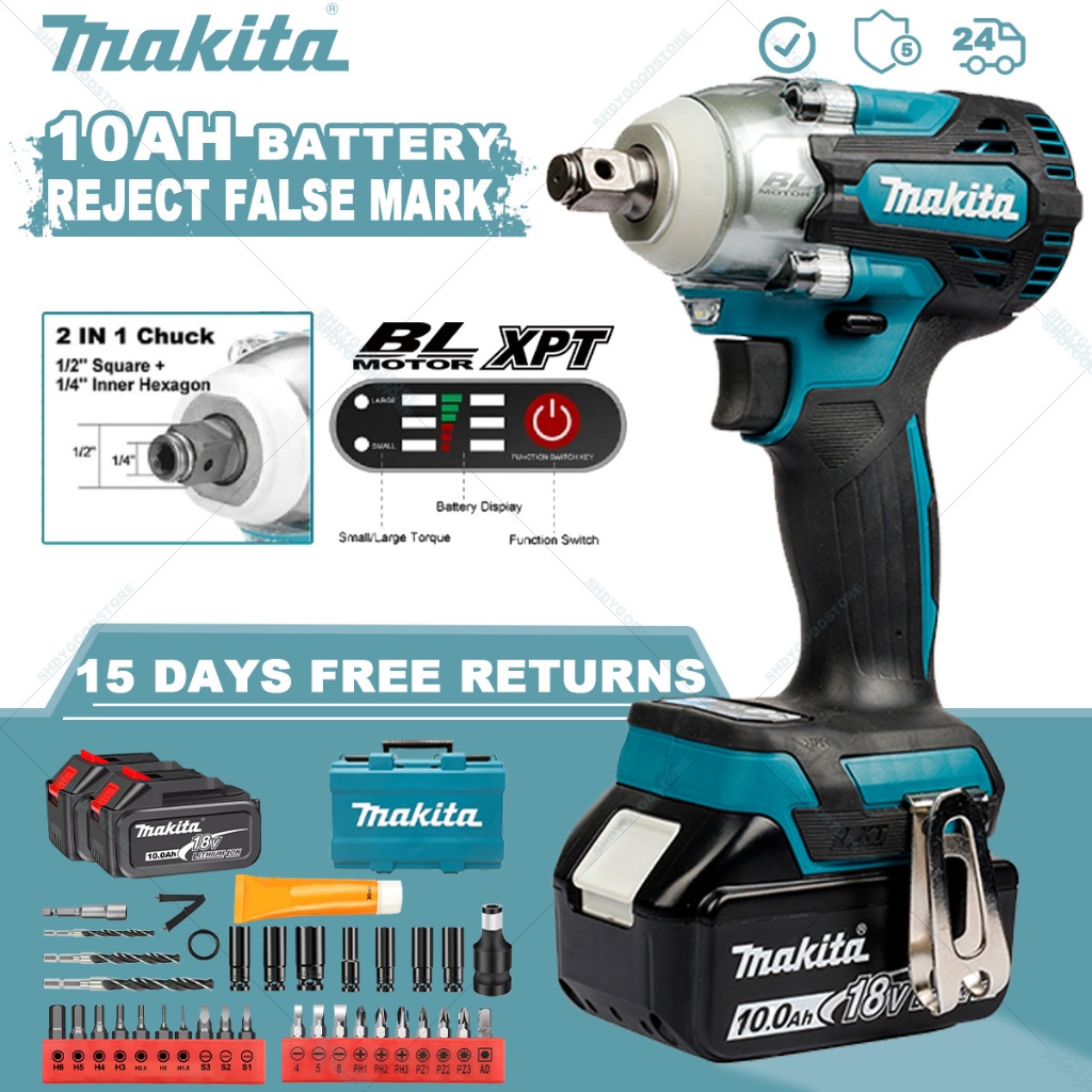 Makita DTW285 Electric Cordless Wrench 2 Batteries Electric Impact Wrench Dual Purpose Electric Drill Multifunctional Sc Shopee Malaysia