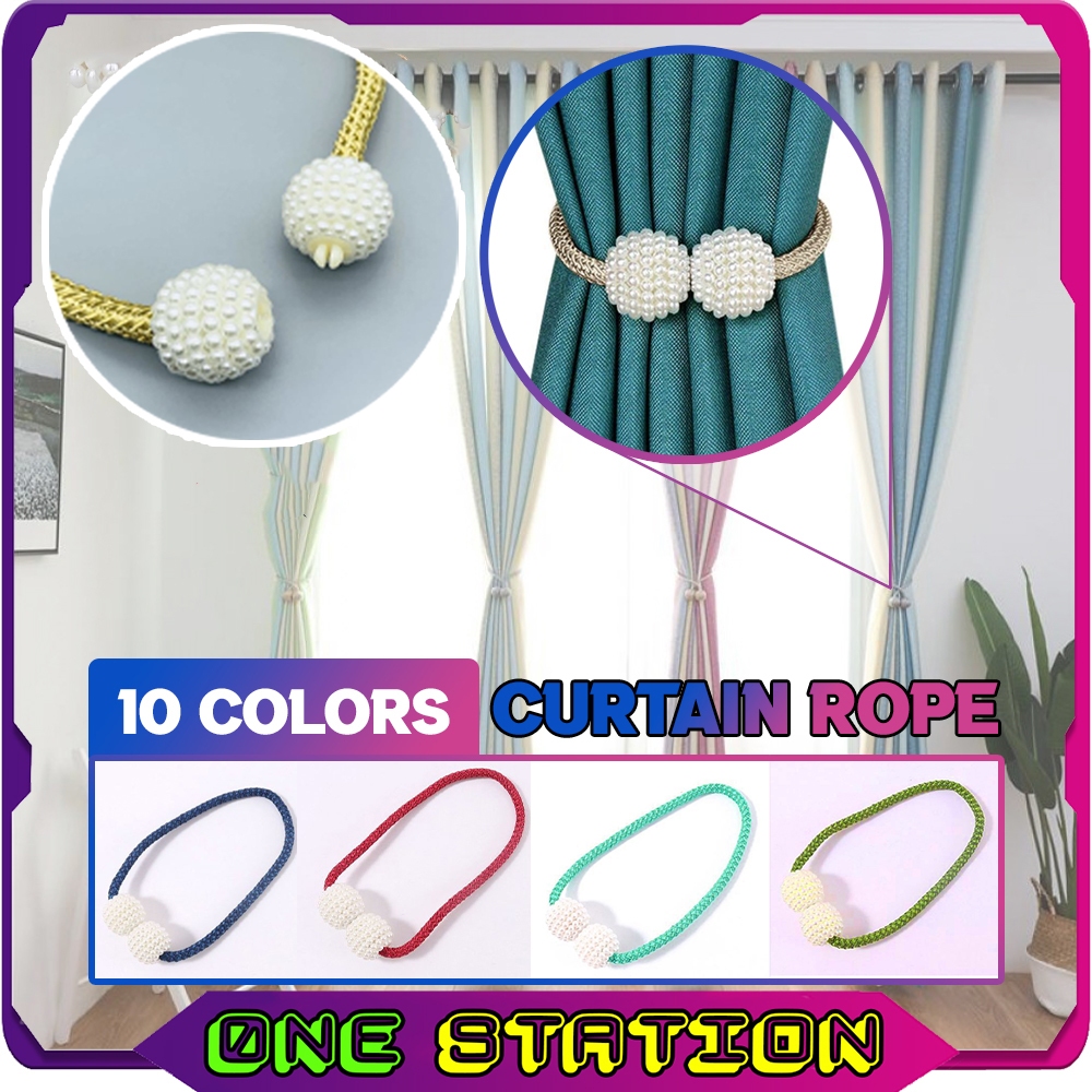 10 COLOURS 1PC Curtain Tier Rope Buckle Pearl Ball Design Tieback Clip ...