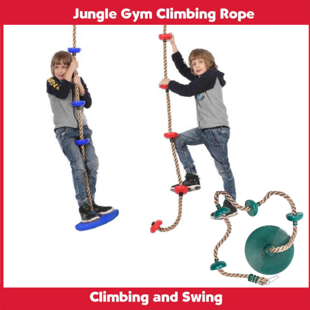 Jungle Gym Climbing Rope, disc swing, tree disc rope swing | Shopee ...