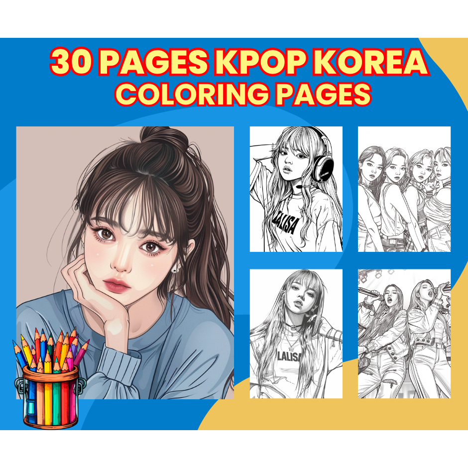 [PDF] 30 Pages KPOP KOREA BAND - Colouring Book For Adult Entertaining ...