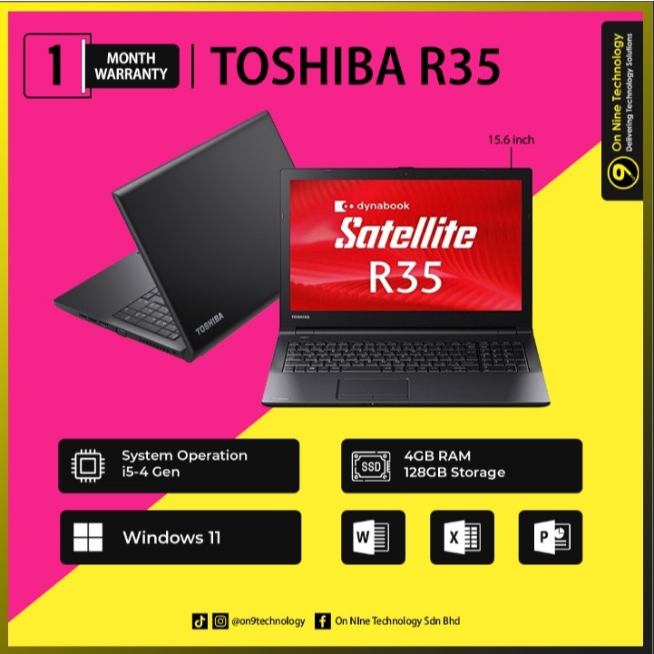 (REFURBISHED) LAPTOP WINDOWS MURAH TOSHIBA DYNABOOK R35 B75 (NETFLIX ...