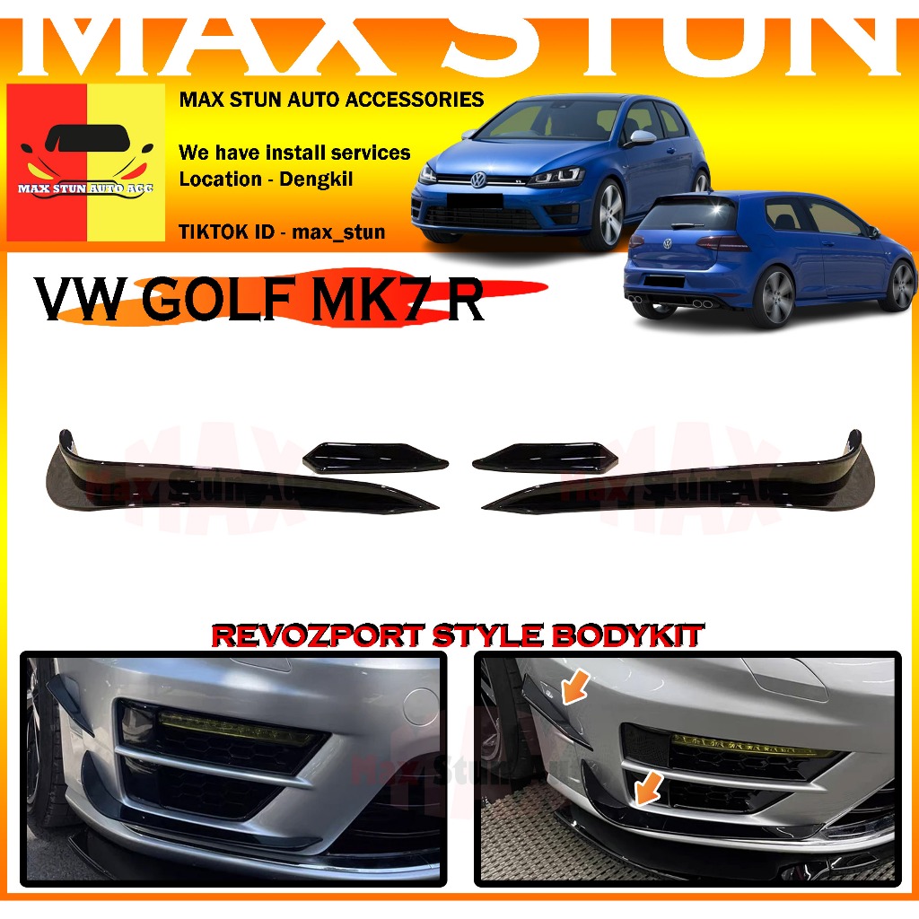 VOLKSWAGEN GOLF MK7 R REVOZPORT CANARD BUMPER DEPAN CANARD RV RZ GOLF 7 ...