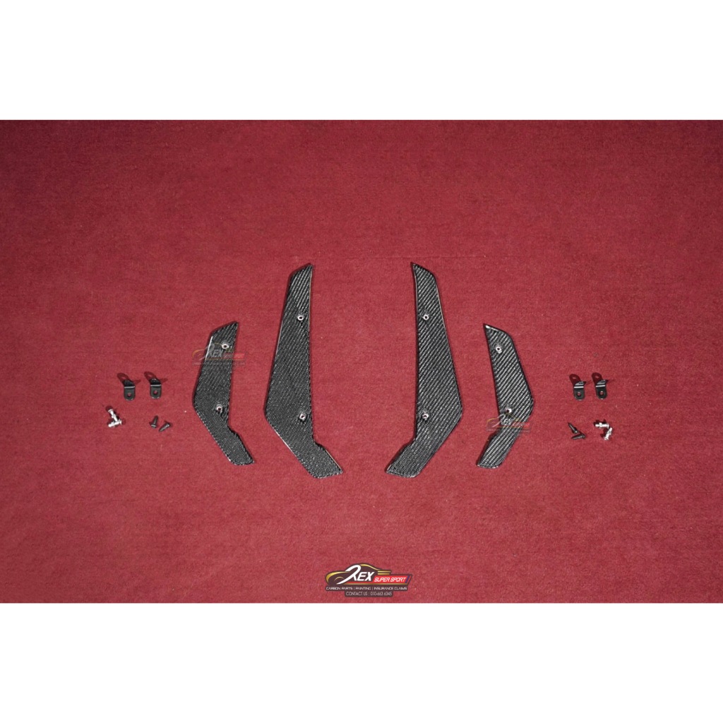 Honda Fk8 Type R Front Canard Max Real Forged Carbon Fiber One Pair 4 ...