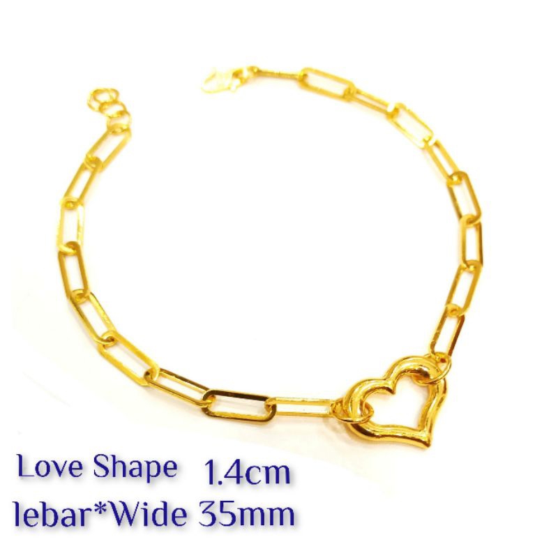 🌈 Exclusive Paper Clip Bracelet.Gelang Tangan Paper Clip Emas 916🌈