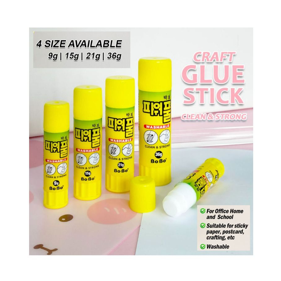 [ Bobo ] 9g36g Economy Glue Stick Washable Strong Adhesive Non Toxic