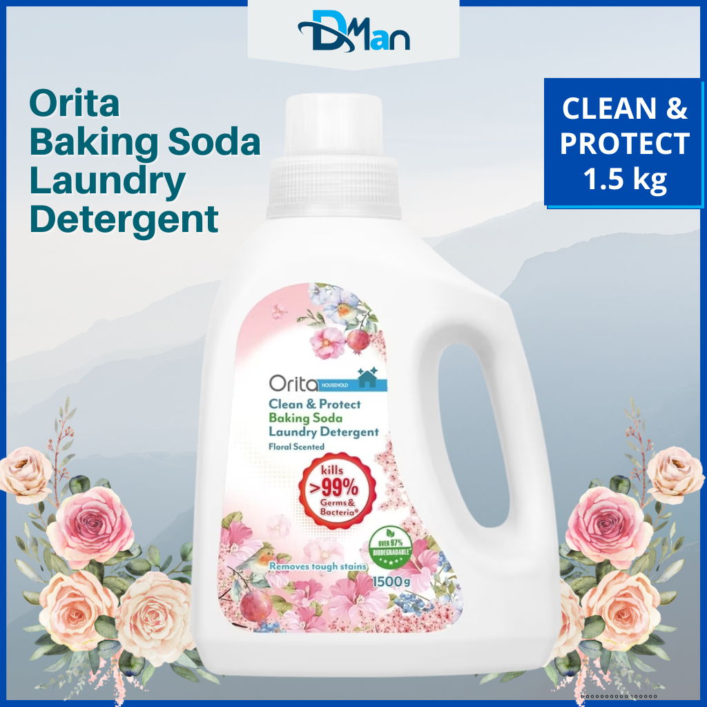 Orita Baking Soda Laundry Detergent 1.5kg 洗衣液 - Floral Clean & Protect ...