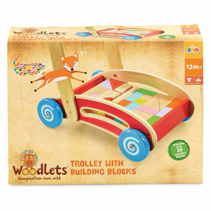[Ready Stock] Block Stacking Building Trolley Wooden | Kids Learning ...