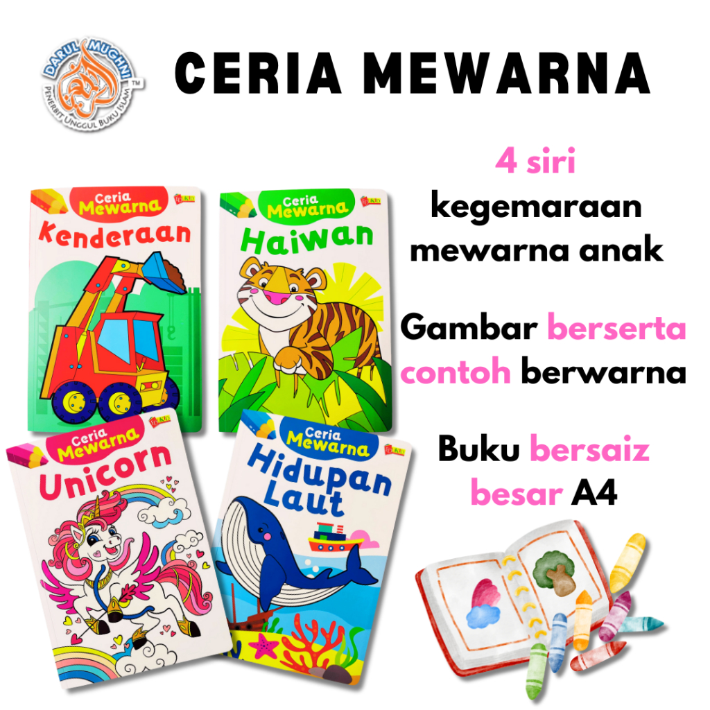 Buku Mewarna - CERIA MEWARNA - Kanak Kanak - Saiz A4 - Buku Kanak Kanak ...