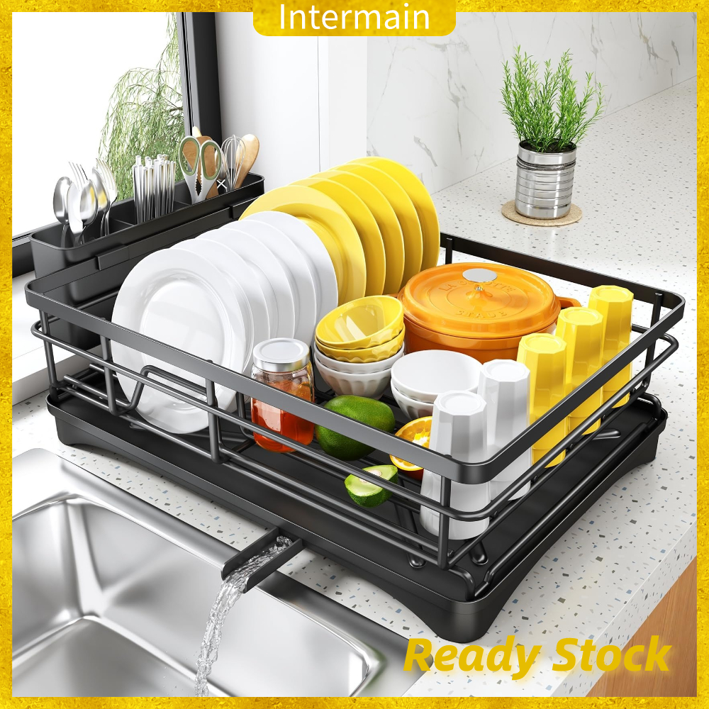 Dish Drying Rack for Kitchen Counter Large Dish Rack with Drainboard