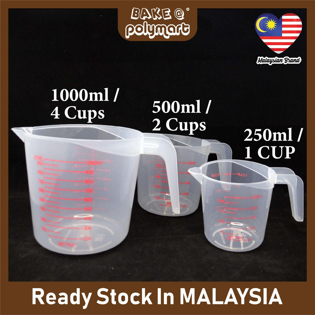 Plastic Measuring Jug 3 Sizes 1000ML / 500ML / 250ML (Selling ...
