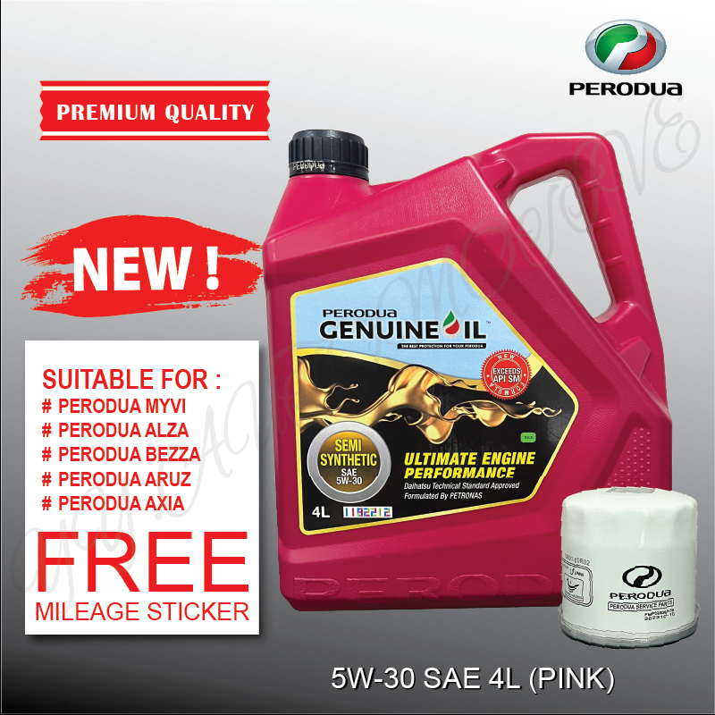 NEW ORI PERODUA NEW PINK SEMI 5W30 4L BEZZA AXIA ALZA MYVI ARUZ ATIVA ...