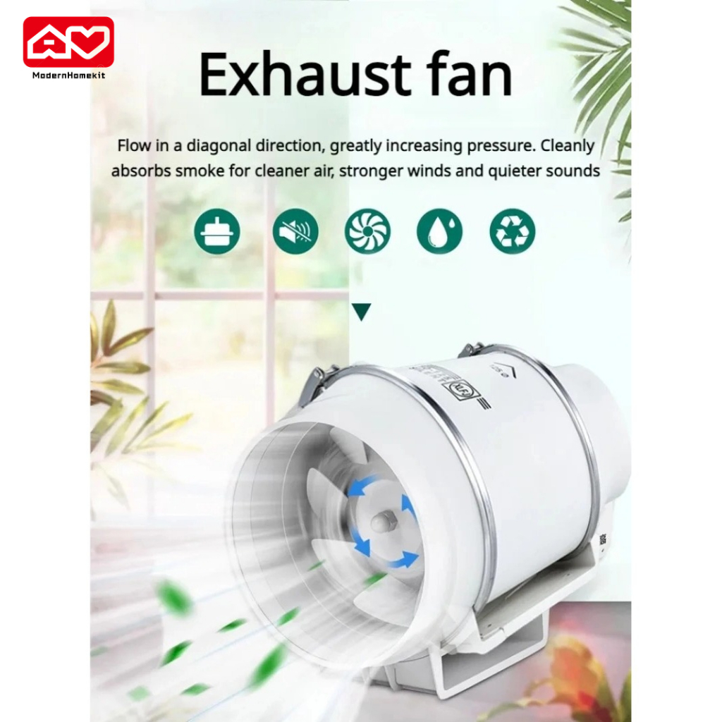 Household Exhaust Fan Super Powerful Ventilator Bathroom Duct Fan Kitchen Range Hood Exhaust Fan ...