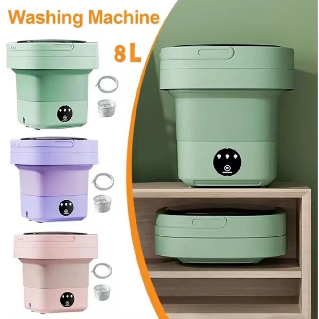 8L Mini Washing Machine Folding Washing Machine Portable Travel Laundry