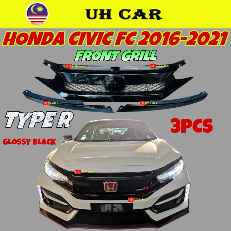 (TYPE R) Honda Civic FC Facelift 2016-2022 Type R Front Bumper Grill ...