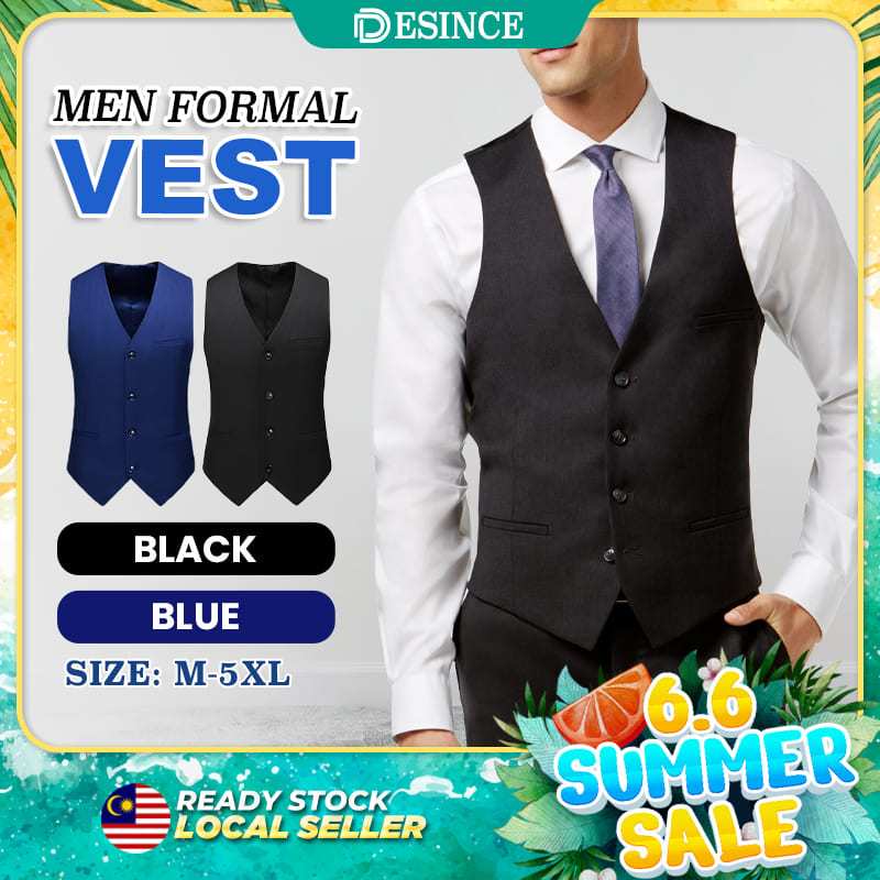 🇲🇾 DESINCE Men Vest Man Formal Men Top Suit Office Wedding Ceremony ...