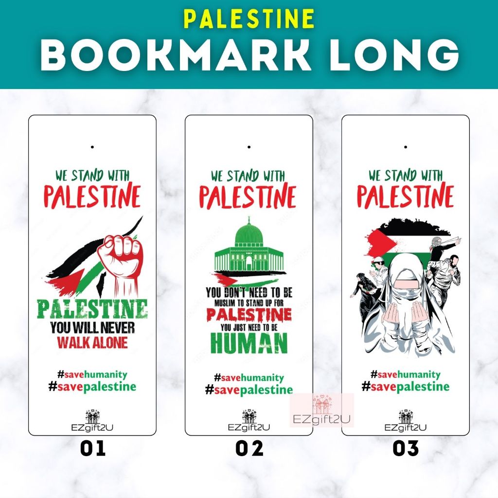 [PALESTINE] BOOKMARK LONG | Gift Cards Penanda Buku Kad Positive Pray ...