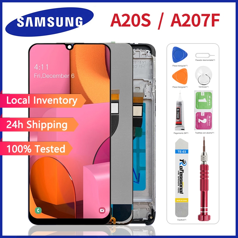Original Lcd with Frame For Samsung A20S A207 LCD Display Touch Screen ...