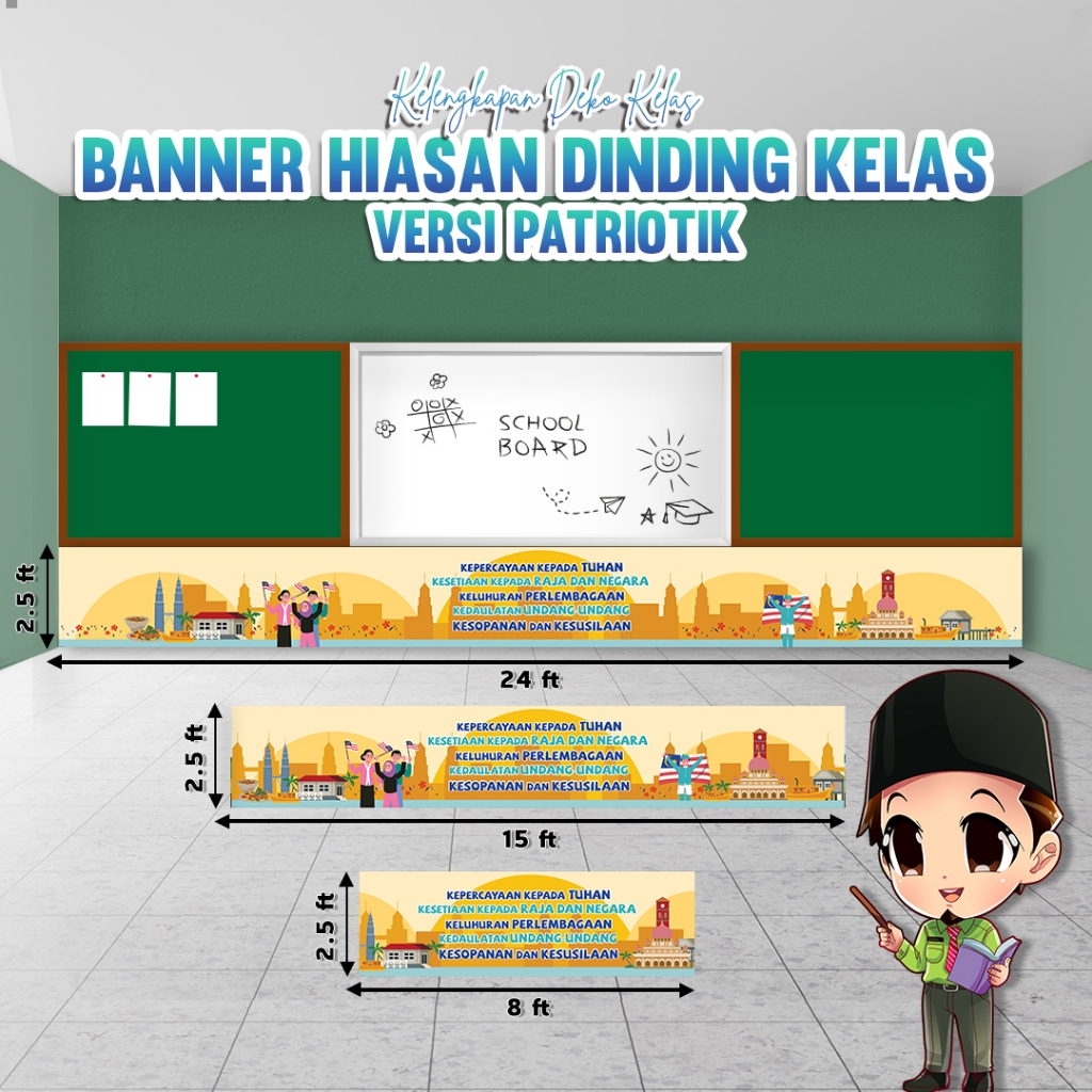 🌼1 DAY SHIP🌼 Banner Dinding Kelas Bawah Whiteboard / Papan Kenyataan ...