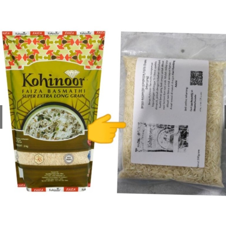 XXXL Basmathi Rice. Beras Faiza Kohinoor Extra Long. 1kg, 500gram ...