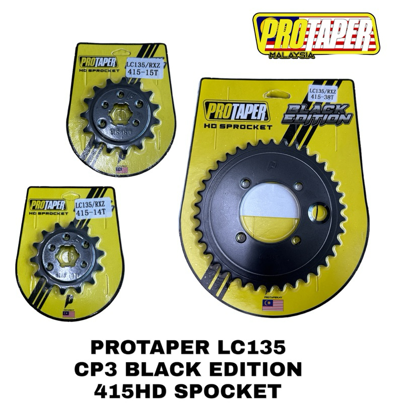 LC/Y135/RXZ/Y110/Y15 PROTAPER CP3 415/428 FULL BLACK SPOCKET(4 LOBANG ...