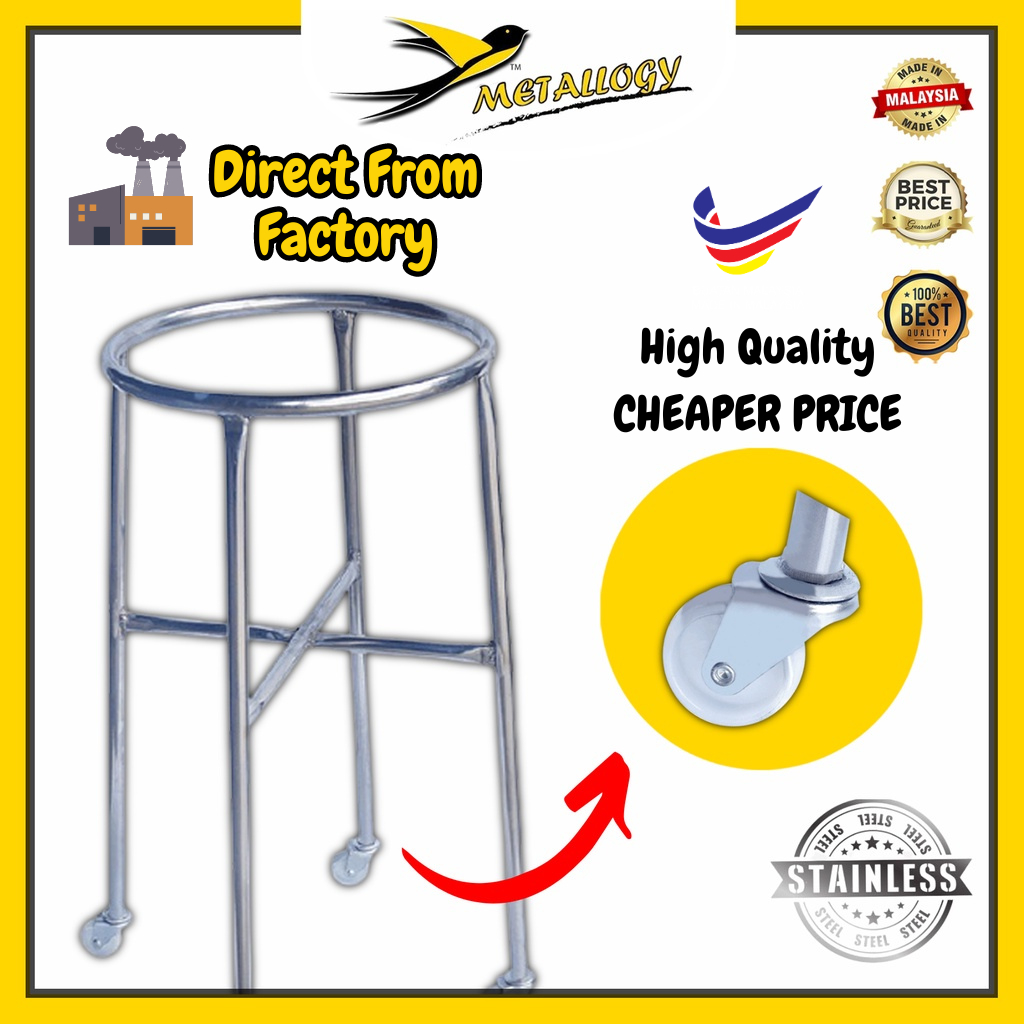 Metallogy Durable Rice Round Pot Stainless Steel Stand Kitchen Free ...