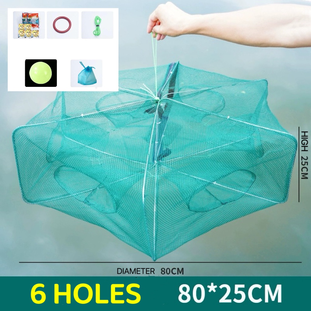 80cm*25cm Bubu Jala Ikan Bubu Lipat Folding Fishing Net Shrimp Cage ...