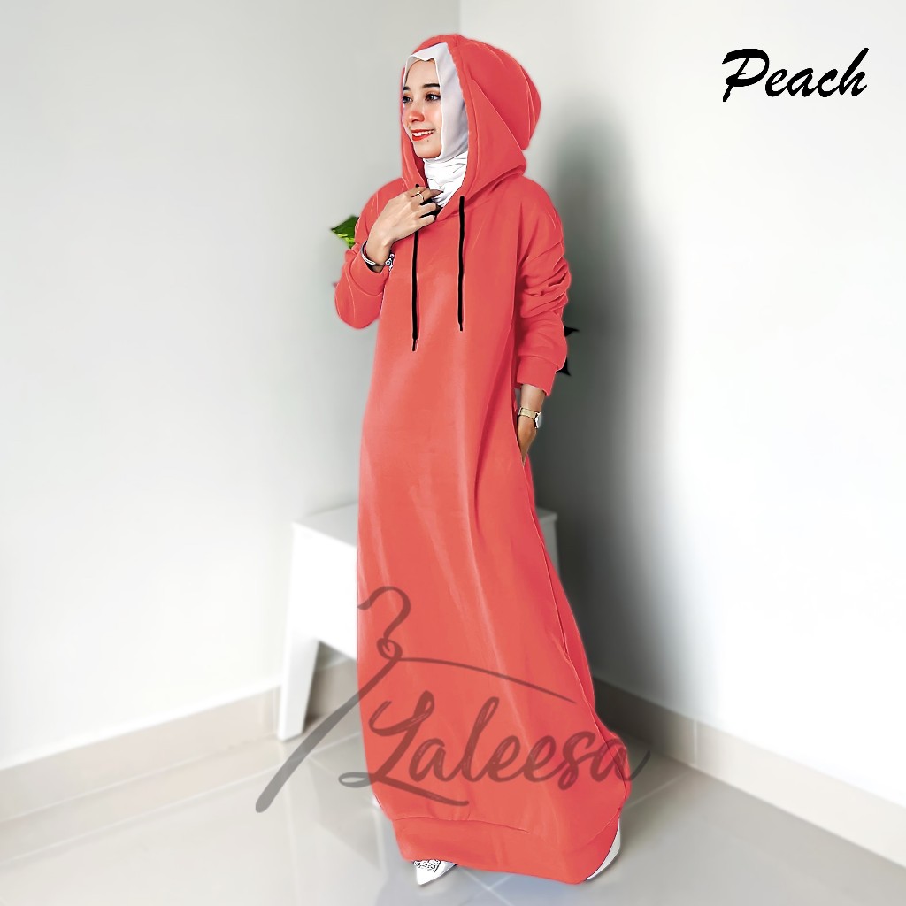 LALEESA DRESS HOODIE CLASSIC LD227527 Long Hoodie Series Dress Muslimah Dress Woman Jubah Abaya Shopee Malaysia
