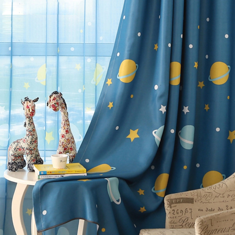 Ins.fabric cartoon langsir planet langsir anak, Kid Kids curtain ...