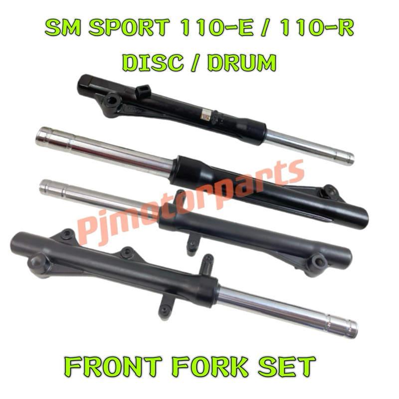 SM SPORT 110-E DRUM / 110 R DISC - BLACK FRONT FORK ASSY / DEPAN BATANG ...