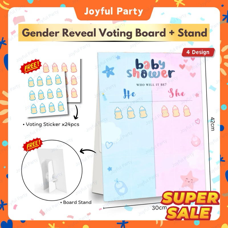 Joyful☁️Gender Reveal Voting Board NEW DESIGN with stickers Voting ...