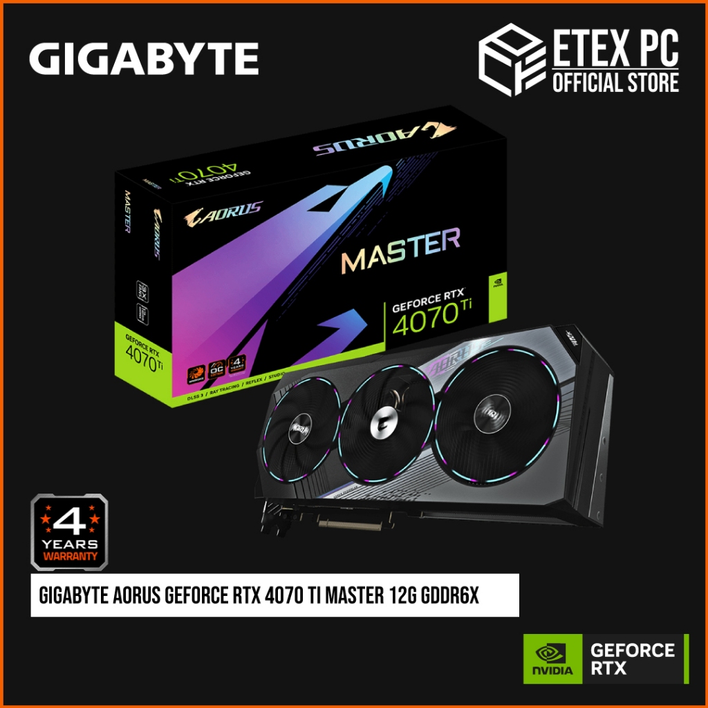 GIGABYTE AORUS GeForce RTX 4070 Ti MASTER 12G GDDR6X # GV-N407TAORUS M ...