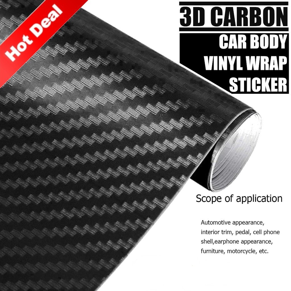 Car Body Sticker Carbon Fiber Vinyl Wrap Stickers Bumper Side Mirror ...