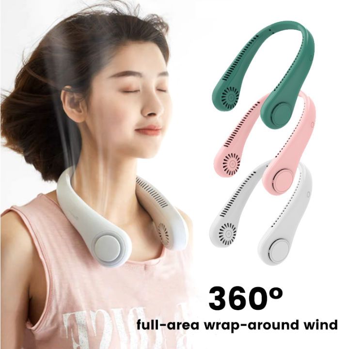 Mini Neck Fan X5 Leafless Hanging Cooling USB Rechargeable 3 Wind Speed |  Shopee Malaysia