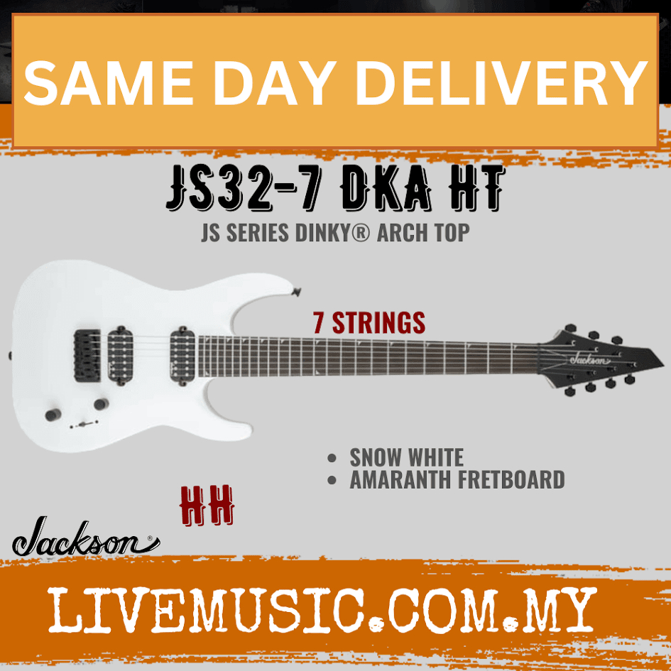 Jackson Dinky JS32-7 DKA Electric Guitar, Amaranth FB, Snow White ...